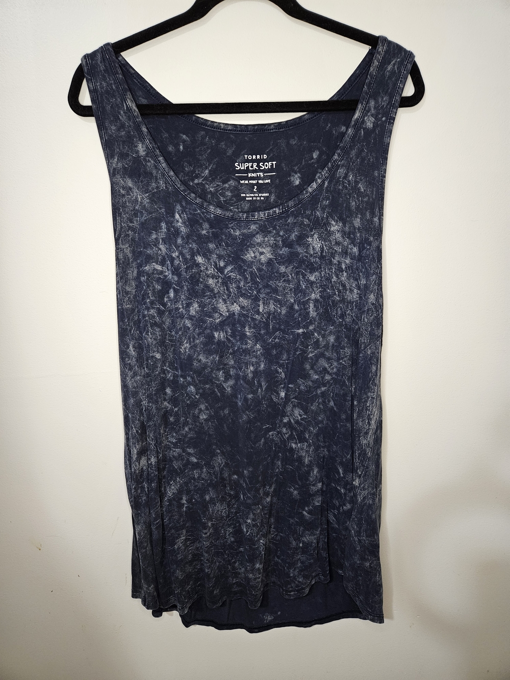 Torrid Navy Marble Wash Super Soft Tank